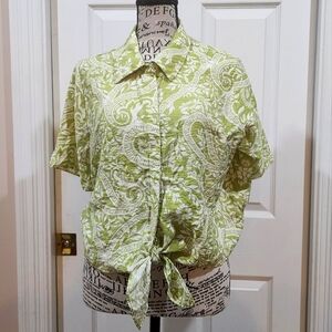 Joie Light Green Paisley Button Down Shirt